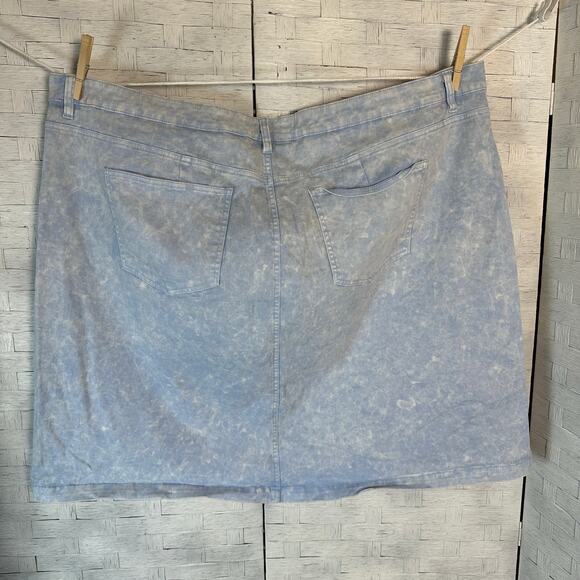 EST 1848 Denim stonewash light wash denim skirt straight 80s urban plus size - Picture 2 of 7